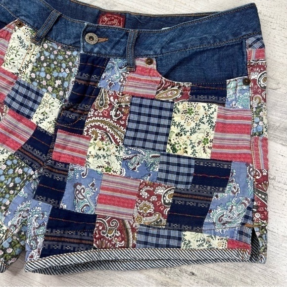 Lucky Brand quilted patchwork denim shorts - Picture 4 of 16